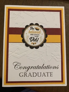 Handmade Class Of 2025 Any Year Maroon And Gold Graduation Congratulations Card - Picture 1 of 1