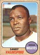 1968 Topps Atlanta Braves Baseball Card #304 Sandy Valdespino - EX