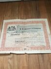 Antique Stock Certificate,Scripophily,H .B.Sommer & Company,Pennsylvania,1909 -10