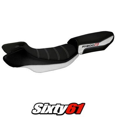Cubierta de asiento BMW R1200R 2015 2016 2017 2018 Tappezzeria Comfort blanco negro Foto 1 de 4