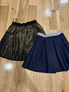 Kidpik Skirt Lot Girls 12 Gold Navy Silver - Picture 1 of 3
