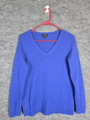 Talbots Sweater Womens Small Blue Pure Cashmere V Neck Long Sleeve Pullover - Image 1 of 4