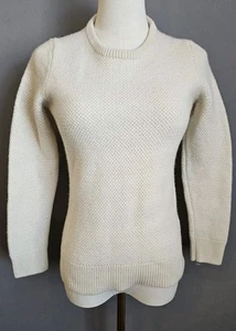 Suéter Fjällräven Pequeño 100% Lana Blanco Crema Cuello Redondo Manga Larga Cálido  - Imagen 1 de 7