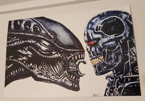 The Art Of Brett Azar 1 Alien  Vs Terminator NYCC Exclusive Cardstock LTD 50 - Picture 1 of 2