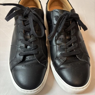 Greats The Royale Zapatos Tenis Para Hombre Talla 9.5 Cuero Negro Con Cordones Italia Foto 1 de 4