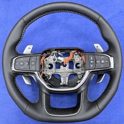 2025-2026 Ram 1500 RHO OEM Paddle Shift volante cuero negro térmico Foto 1 de 4
