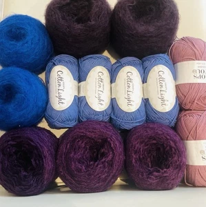 Drops LoveU7, Cotton, Soft Boucle, Mohair Looking Knitting Crochet Box Job lot - Picture 1 of 3