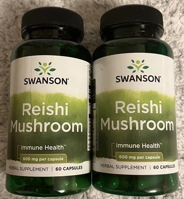 120 Capsules Reishi Mushroom (Ganoderma, Ling Zhi) 600 mg Enhance Immunity - Image 1 of 2