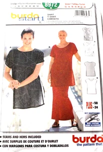 Burda 8972 Misses Pull-On Top 12-14-16-18-20-22-24 Sewing Pattern Side Slit OOP - Picture 1 of 2