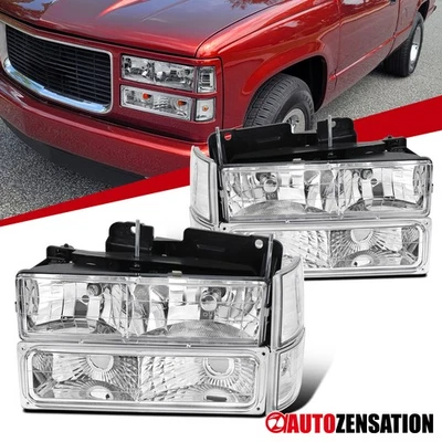 Fit 1994-1998 GMC C10 Sierra Yukon Suburban Headlights+Bumper+Corner Signal Lamp Foto 1 de 4