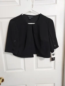 Perceptions NY Ladies Large Navy Cropped Jacket NWT. Hook & Eye Close - Picture 1 of 6