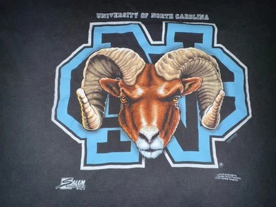 Vintage 1991 UNC Tar Heels T-Shirt XL Salem Sportswear Ram Logo Made in USA - Image 1 of 4