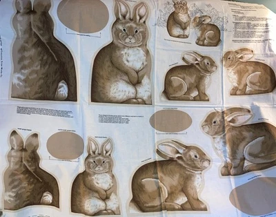 Vintage V.I.P. Cranston Sewing Panel - Keepsake Crafts 4 Rabbits UNCUT. - Image 1 of 4