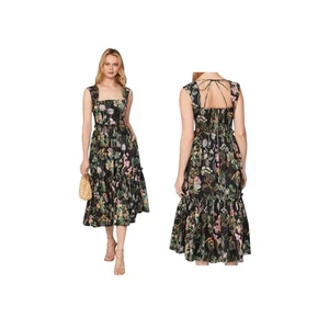 Vestido midi para mujer Cara Claire floral cuello cuadrado ajustado talla 2 - Imagen 1 de 7