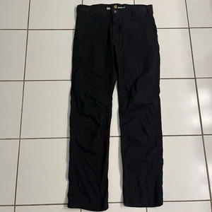 Carhartt Straight Fit Pants Men’s 34x32 Black Cotton Work Utility Stretch Canvas - Picture 1 of 4