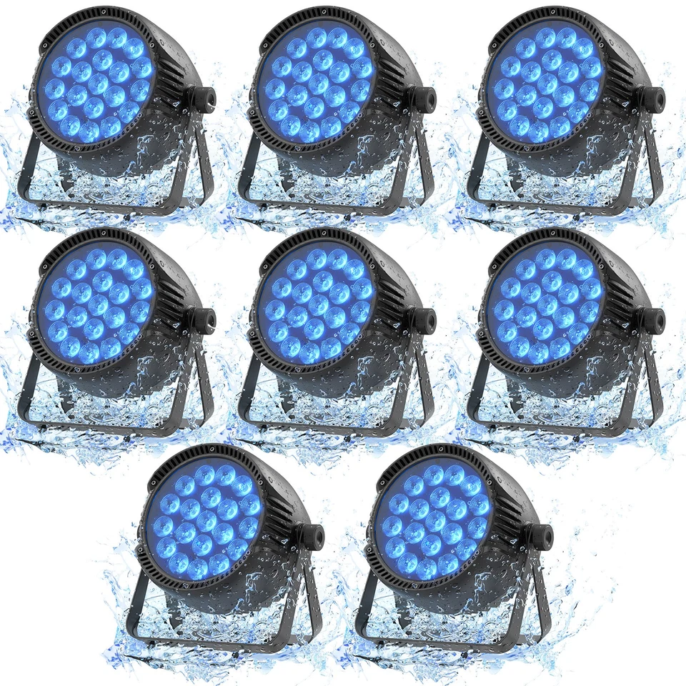 10X 300W Waterproof LED RGBW Par Light DMX Stage DJ Par Can Light Wash Lighting - Image 1 of 4