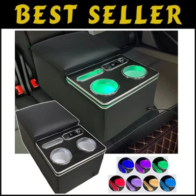 Versatile Rear Bench Seat Console - Armrest Box with Phone Holder & Cup Holder - Image 1 of 4