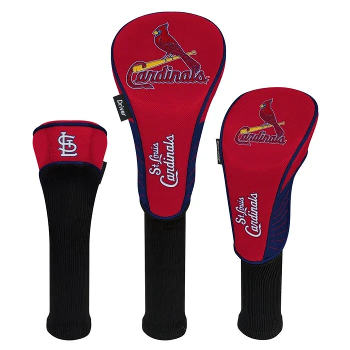 JUEGO DE FUNDA DE CABEZA DE GOLF DE NAILON DE ALTA CALIDAD ST. LOUIS CARDINALS LOGOTIPO BORDADO MLB Foto 1 de 1