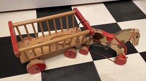 Cavallo da traino vecchio Steiff 4812,10 anni 30 con scaletta con targa, rarità! - Foto 1 di 6
