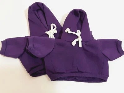 Lot Of 2 Purple Hoodies for Plush 16 inch Bears New Embroidery Blanks Fits BAB  - Image 1 of 4