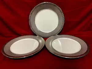Royal Gallery Platinum Buffet Set Of 3 Dinner Plates 10 1/2" - Picture 1 of 2