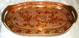 Lopez Brothers handbemalt Blumen Glas Holz Waschtisch Parfüm Kommode Tablett Peru - Bild 1 von 14