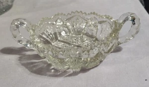 Antique EAPG Imperial Glass Double Handle Diamond & Fans Berry Bowl OMN 1912 EUC - Picture 1 of 4