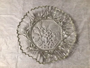Vintage Federal Glass Pioneer Fruit Pattern Ruffled Edge Bowl 11” - Picture 1 of 6