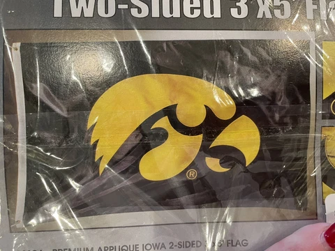 BSI NCAA Iowa Hawkeyes Unisex NCAA 2-Sided Nylon Applique Flag with GrommetsN Cover
