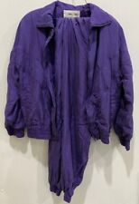 Vintage Track Suit, Louise Paris Purple Silk, Athletic, Comfortable,  Size M