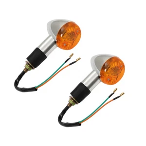 2× amber colorschrome plastic housing turn signals For Kawasaki Vulcan - Picture 1 of 12