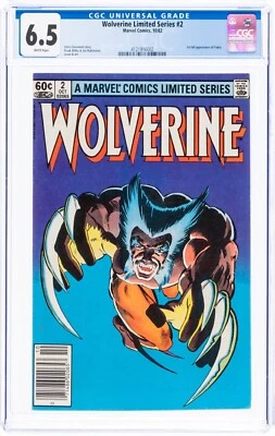 🔥 WOLVERINE LIMITED SERIES #2 CGC 6.5 WHITE Pgs NEWSSTAND EDITION Frank Miller - Image 1 of 3