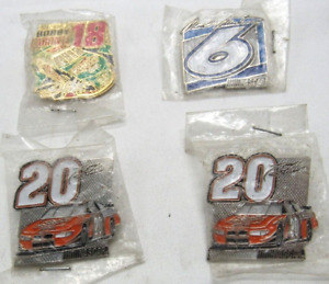 4 NASCAR lapel pins Tony Stewart, Nascar Mark Martin, Hat Pin Bobby Labonte