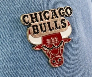 VINTAGE STYLE CHICAGO BULLS NBA LAPEL PIN W/BONUS SILVER STORAGE BAG... - Picture 1 of 2