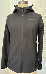 MOUNTAIN WAREHOUSE SOFTSHELL Women’s WATER REPELLENT BLACKHOODED JACKET,Size 10 - Picture 1 of 9