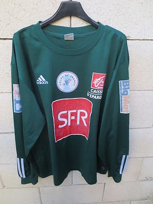 VINTAGE Maillot COUPE DE FRANCE porté n°4 vert ADIDAS SFR match worn shirt XL - Photo 1/4