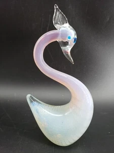Murano Fratelli Toso Kunstglas mundgeblasen Schwan kontrolliert Blase rosa opalisierend - Bild 1 von 11