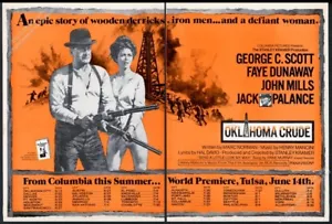 Oklahoma Crude 1973 lanzamiento de película George C Scott Faye Dunaway foto anuncio comercial - Imagen 1 de 1
