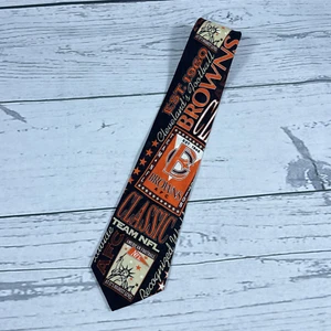 Vintage 1993 Ralph Marlin Cleveland Browns Football Necktie USA RM Sports Tie - Picture 1 of 5