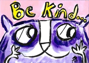 Print Black Cat Painting ACEO Tuxedo Kitten Miniature Folk Art Samantha McLean  - Picture 1 of 1