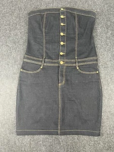 Good Time USA Dress Dark Denim Strapless Stretchy Made in the USA - Picture 1 of 8