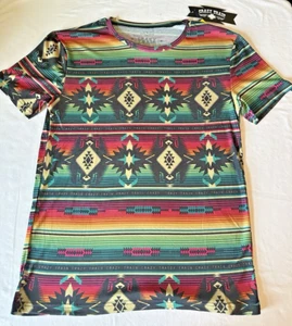Crazy Train Damen mehrfarbig Aztekenmuster weich T-Shirt Medium Größe Neu mit Etikett - Bild 1 von 5
