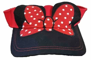 Walt Disney World Parks Disneyland Minnie Mouse Ears Polka Dot Red Visor Hat Cap - Picture 1 of 6