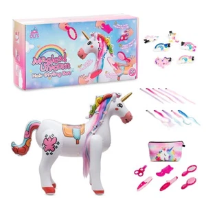 Oli's Toy Factory Inflatable Unicorn Magical Hair Make Up Set - Picture 1 of 16