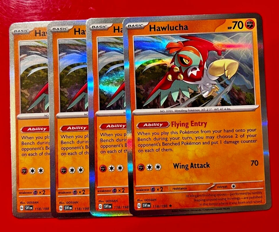 4x Hawlucha 118/198 Scarlet & Violet Holo Rare Playset NM Pokemon Card - Image 1 of 1