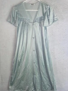 VANITY FAIR Gown Vintage Nylon Made in USA sleepshirt lace S women's button - Picture 1 of 6