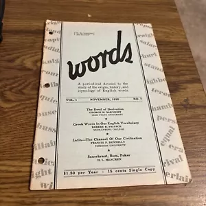 Words: A Periodical... November 1935 In the Beginning Was the Word.... - Picture 1 of 4