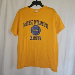 T-shirt vintage anni 80 Champion gialla punto singolo boxy made in USA - Foto 1 di 7