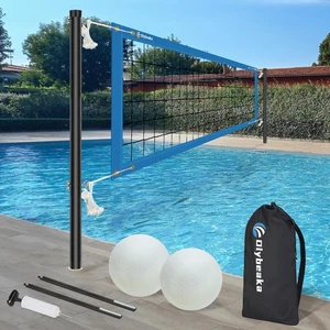 Base Free Swimming Pool Volleyball Net Set for Above Ground/Inground Pools wi... - Picture 1 of 9