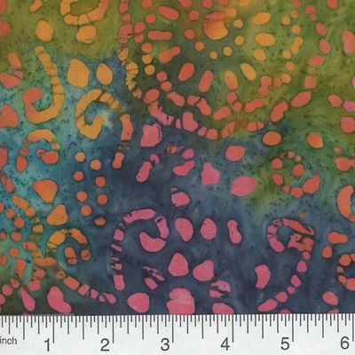 6 yds Batik 100% Cotton Print Fabric - Multicolor - Image 1 of 2
